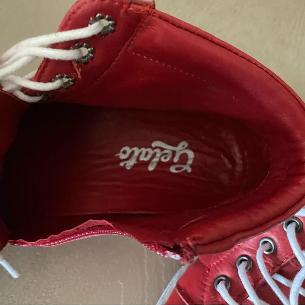 Gelato Tampa High Top Soft Leather Sneaker| Red| Women's Size euro 37
